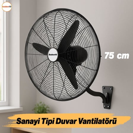 75 cm 210 W Duvar Vantilatörü Endüstriyel Geniş Sessiz Duvara Monte Fan
