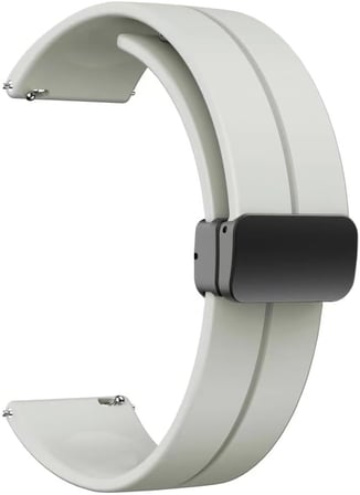 22mm Silikon Kordon - Renkli Çizgili, Sağlam, Metal Tokalı, Ayarlanabilir Akıllı Saat Kayışı