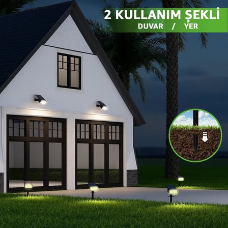 Bahçe Aydınlatması 10 Ledli Duvar ve Yere Uyumlu Güneş Enerjili LED Işık Bahçe Işığı Gün Işığı LED Dış Mekan Aydınlatması Güneş Enerjili Projektör