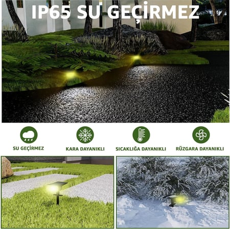 Bahçe Aydınlatması 10 Ledli Duvar ve Yere Uyumlu Güneş Enerjili LED Işık Bahçe Işığı Gün Işığı LED Dış Mekan Aydınlatması Güneş Enerjili Projektör