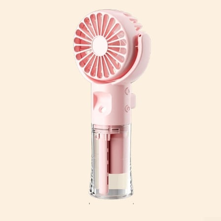 Taşınabilir Şarjlı Buhar Püskürten El Fanı Küçük Vantilatör Sessiz Su Sisi Spreyli El Tipi mini Fan (BEYAZ)
