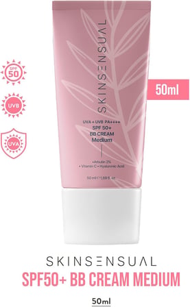 Sensual SPF50+ PA++++ Kapatıcı BB Krem Medium 50 ml | Leke Karşıtı, Aydınlık Cilt Görünümü | UVA+UVB Koruma | Geniş Spektrum Koruma