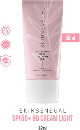 Sensual SPF50+ PA++++ Kapatıcı BB Krem Light 50 ml | Leke Karşıtı, Aydınlık Cilt Görünümü | UVA+UVB Koruma | Geniş Spektrum Koruma