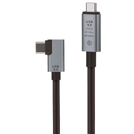240W 4.0 Thunderbolt L Shape Type-C to Type-C Şarj, Data ve 8K 60Hz Data Transfer Kablosu Tip C 30 cm - PD240W