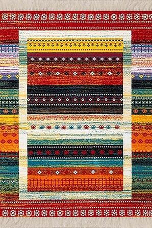 The Clouds Kilim Desenli Renk Geçişli Yıkanabilir Kaymaz Taban Leke Tutmaz Etnik Salon Halısı Ve Yolluk BFOETN1, 40 x 40