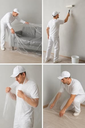 Örtü, 4x5 Metre, 20 m², Toz Geçirmez, Su Geçirmez, Dış Mekan Koruma Örtüsü, Boya Koruma, Bahçe, Badana, Şantiye, Zemin Koruyucu Kaplama, Branda