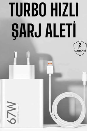 67W Hızlı Şarj Turbo Type-C Uyumlu Şarj Adaptörü Kablosu