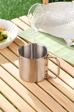 330 ml. Katlanır Kulp Kahve Kamp Bardağı Fincanı cin573