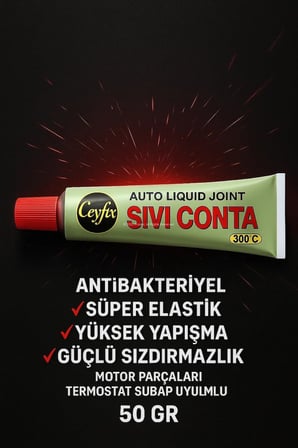 Sıvı Conta Yapıştırıcı, Süper Elastik, Yüksek Yapışma, Güçlü Sızdırmazlık, Motor Parçaları, Termostat, Subap Uyumlu, 50 gr