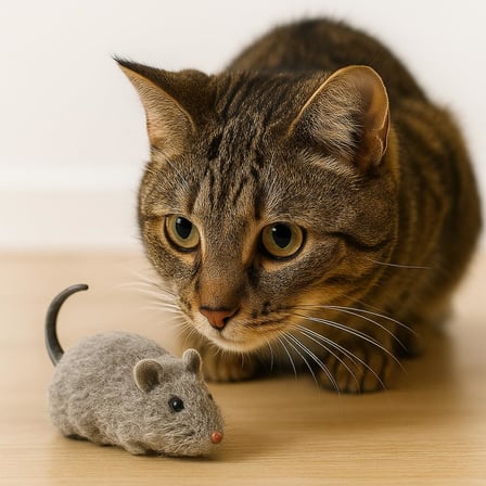Kurmalı Kedi Oyuncağı – Hareketli Fare Şeklinde Peluş Oyuncak – Kediler İçin Etkileşimli, Dayanıklı ve Av İçgüdüsünü Tetikleyen Eğlenceli Egzersiz Oyuncağı