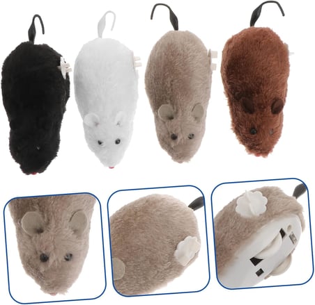 Kurmalı Kedi Oyuncağı – Hareketli Fare Şeklinde Peluş Oyuncak – Kediler İçin Etkileşimli, Dayanıklı ve Av İçgüdüsünü Tetikleyen Eğlenceli Egzersiz Oyuncağı