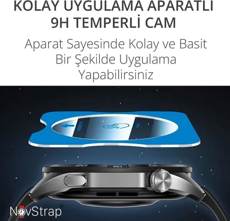 Samsung Galaxy Watch 8 44mm ile Uyumlu Ekran Koruyucu 9H Temperli Cam Kolay Uygulama Aparat