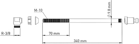 cm Krom Uçlu Taharet Çubuğu – Klozet Uyumlu, Dayanıklı ve Pratik Bağlantı Parçası