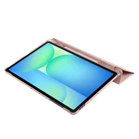 Xiaomi Pad 7 ile uyumlu Kılıf Kalem Koyma Bölmeli Stand Olan Uyku Modlu Suni Deri, Yarı transparan Silikon Arka Yüzey ergonomik yapılı, Attravtive Smart Cover Siyah