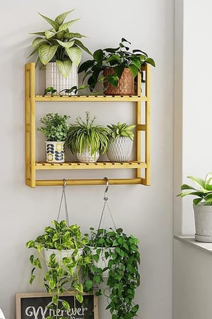 Bambu Mini 8 Form Organizer Mutfak ve Banyo Düzenleyici Askılı Duvar Rafı Havluluk DB-0028