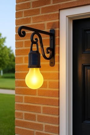 Güneş Enerjili LED Dış Mekan Lamba, Su Geçirmez, Ferforje Askılı, USB Type-C Şarjlı, 3 Modlu, Kapı Önü, Bahçe, Balkon, Garaj ve İşyeri Giriş Aydınlatması, Dekoratif Solar Lamba