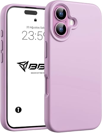 iPhone 16 İle Uyumlu Kılıf İnce Ve Dayanıklı Sıvı Silikon 3 Katmanlı Tam Kaplamalı Şık Yumuşak Jel Hissi Yüksek Kalite Kauçuk Telefon Kılıfı (Mat Lila)