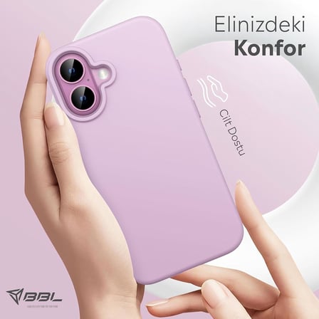 iPhone 16 İle Uyumlu Kılıf İnce Ve Dayanıklı Sıvı Silikon 3 Katmanlı Tam Kaplamalı Şık Yumuşak Jel Hissi Yüksek Kalite Kauçuk Telefon Kılıfı (Mat Lila)