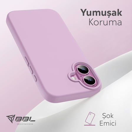 iPhone 16 İle Uyumlu Kılıf İnce Ve Dayanıklı Sıvı Silikon 3 Katmanlı Tam Kaplamalı Şık Yumuşak Jel Hissi Yüksek Kalite Kauçuk Telefon Kılıfı (Mat Lila)