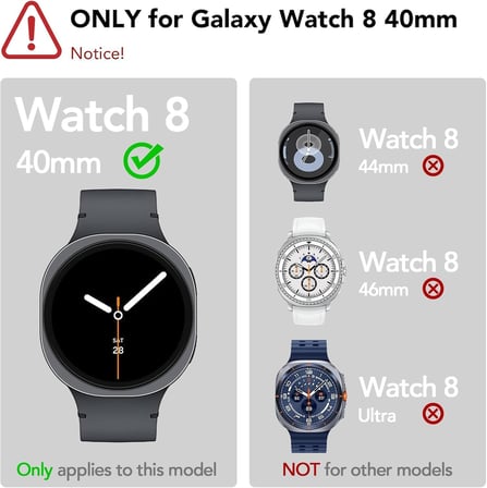 Samsung Galaxy Watch 8 40mm için Kolay Uygulama Aparatlı Ekran Koruyucu 9H Sertliğinde Çizilmeye Karşı Koruyan Dokunma Hassasiyetini ve Görüntü Kalitesini Etkilemeyen Galaxy Watch8 Cam Filmi