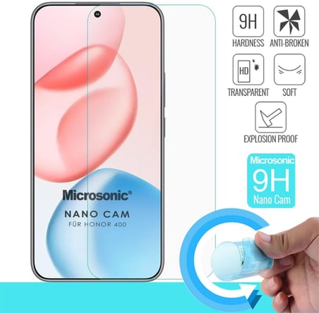 Honor 400 Nano Glass Cam Ekran Koruyucu [Honor 400 ile Uyumlu Ekran Koruyucu - Şeffaf]