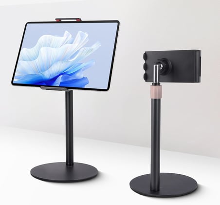 IPad ile Uyumlu Stant – 360° Döner, 90° Eğilebilir, 44cm Yükseklik Ayarlı, Alüminyum Alaşım, 14 inç'e Kadar Tablet Uyumlu, Eller Serbest Okuma Çalışma Tutucu J2 (14 inç'e kadar)