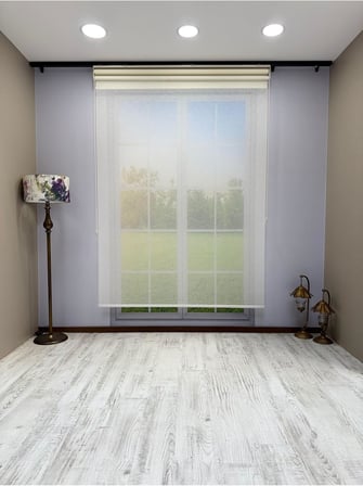 Mekanizmalı Ekru Keten Tül ve Ekru Mat Stor Perde 160 x 200