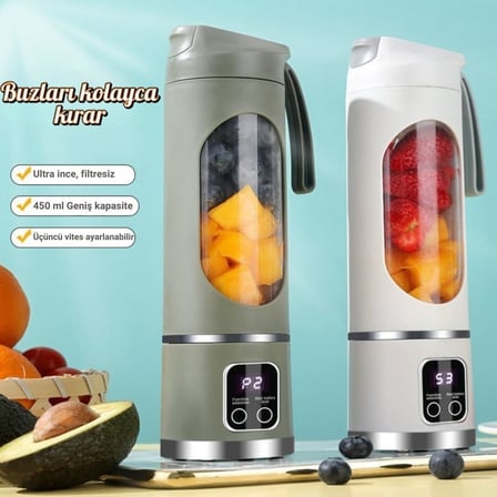 1500Mah Şarjlı Taşınabilir 12 Bıçaklı 50W Süper Güçlü Buz Kırıcı Kişisel Smoothie Blenderı