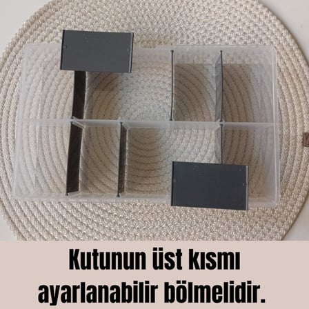 Plastik Bölmeli Çok Amaçlı Taşınabilir Şeffaf Organizer Kutusu Makyaj Hobi Saklama Kutusu Ofis Masa İçin Araç-Gereç Kabı (Şeffaf, Orta)