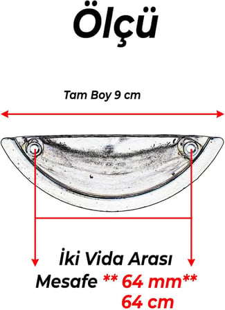 64 mm Krom Gümüş Metal Mobilya Çekmece Dolap Kapak Kulpu Modern Mutfak Kulpları