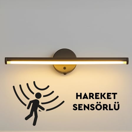 Sensörlü Günışığı Yapışkanlı Pilli Led Aplik 38cm