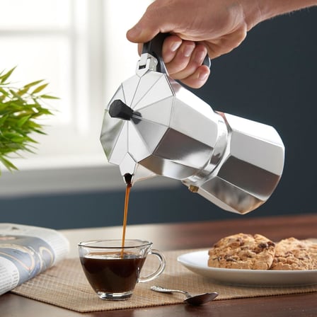 Home Moka Express Espresso Cezvesi – Ocak Üstü Espresso Pişirici, Alüminyum Gövde, Klasik İtalyan Tarzı Kahve Demleme Cezvesi-Expresso Demleyici Cezve (9 Cup)