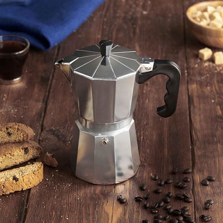 Home Moka Express Espresso Cezvesi – Ocak Üstü Espresso Pişirici, Alüminyum Gövde, Klasik İtalyan Tarzı Kahve Demleme Cezvesi-Expresso Demleyici Cezve (9 Cup)