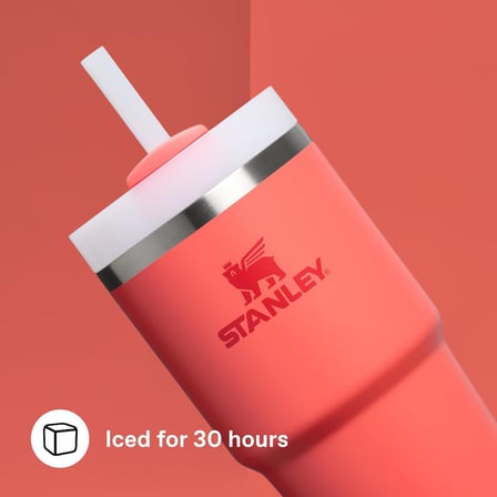 Quencher H2.0 FlowState Tumbler 20oz Pipetli Termos Bardak 0.60 Litre - Mercan (Hot Coral) | Paslanmaz Çelik