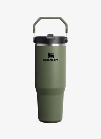IceFlow Flip Straw Tumbler Pipetli Termos Bardak, 0.60 Litre, Haki (Dried Pine)