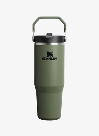IceFlow Flip Straw Tumbler Pipetli Termos Bardak, 0.60 Litre, Haki (Dried Pine)