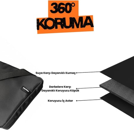 Apple, Samsung, Huawei, Lenovo ile Uyumlu Tablet Çantası - 360° Şok Emici, Suya Karşı Dayanıklı, Çok Bölmeli - 12” - 13.2” - Gri
