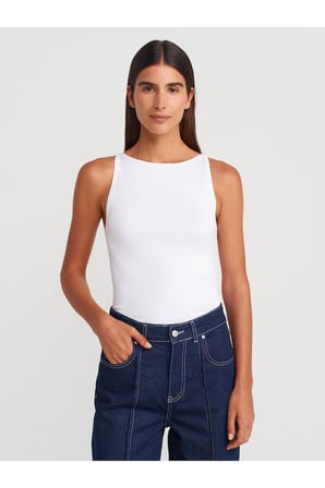 Halter Yaka Kolsuz Kadın Top, Modal Örme Kumaş, Standart Kalıp ve Yazlık Stil
