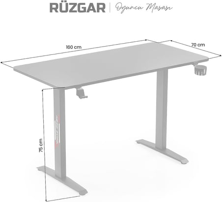 Rüzgar Oyuncu Masası Siyah (160x70)