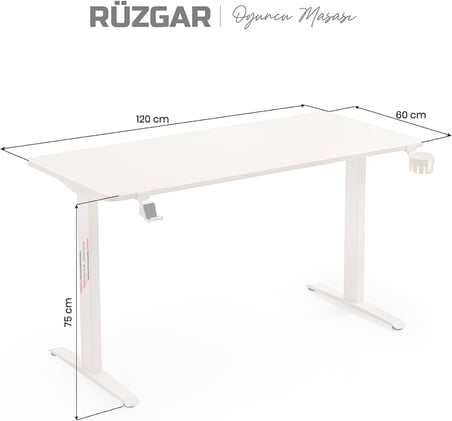 Rüzgar Oyuncu Masası Beyaz (120x60)