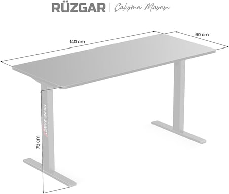 Rüzgar Çalışma Masası Siyah (140X60)