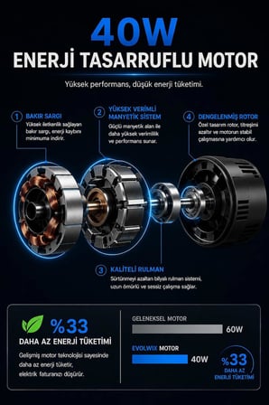 inç Siyah Ayaklı Vantilatör