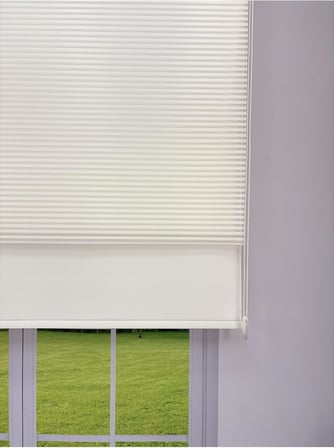 perde LUNA Serisi Beyaz Tül Beyaz Stor Perde Işık Kontrollü, Çift Mekanizmalı, Kolay Montaj 240 x 200