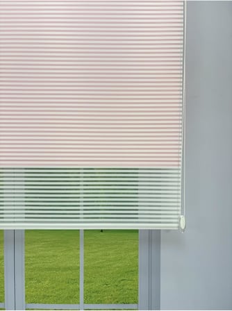 perde LUNA Serisi Beyaz Tül Pembe Stor Perde Işık Kontrollü, Çift Mekanizmalı, Kolay Montaj 80 x 200