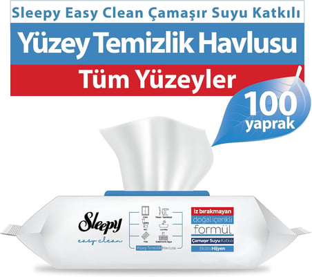 Easy Clean Çamaşır Suyu Katkılı Yüzey Temizlik Havlusu&Mendili 100 Yaprak (2 paketi)