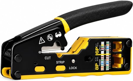 PX-8070Y Yeni Nesil EZ RJ45 Pense, Cat6 Cat7 RJ45/RJ11 Network Kablo Sıkma Pensesi, Bıçaklı Profesyonel Ethernet Pense, Modüler Jack Crimp Aracı