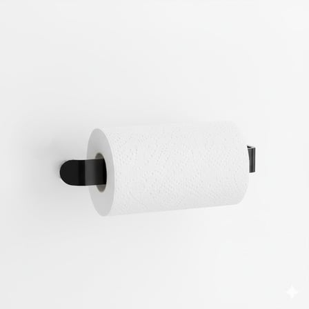 Home Siyah Yapışkanlı Solo Peçetelik ve Havluluk – Paslanmaz Metal Lüks Tasarım Kağıt Havlu Askısı, Delmeden Montajlı Mutfak ve Banyo Peçete Tutucu