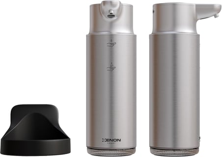 Smart Sensörlü Sıvı Sabunluk Temassız Otomatik Sabun Dispenseri 300 ml 1500 mAh Type-C Şarjlı Paslanmaz Çelik 2 Kademeli Gri X6840