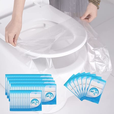 Home 50 Adet Tek Kullanımlık Su Geçirmez Klozet Kapağı Örtüsü – Antibakteriyel Tuvalet Kılıfı, Seyahat, AVM, Otel, Kamp ve Dış Mekan Kullanımı İçin Hijyenik Koruyucu Koltuk Pedi