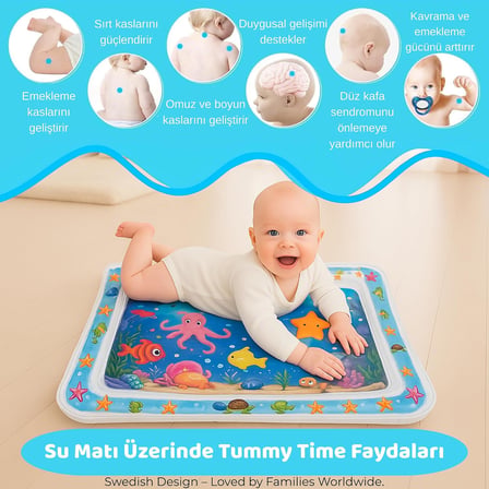 Su Oyun Matı (Tummy Time) – Test Raporlu, Sızdırmaz ve BPA'sız